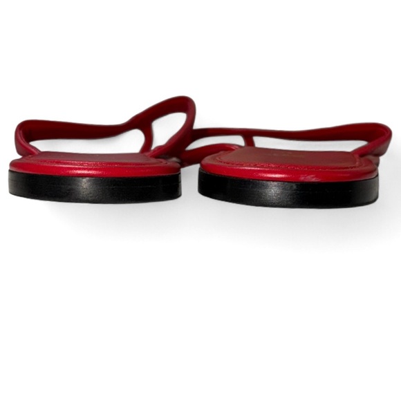Zara Red Leather Square-Toe Thong Sandals – EU 36 / US 6 BNWOT-Minimalist - Picture 5 of 8